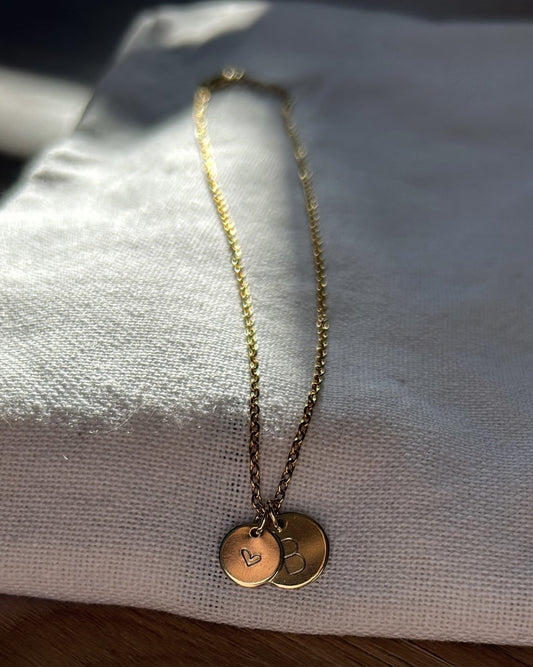 Collier personnalisé 2 médailles | Or